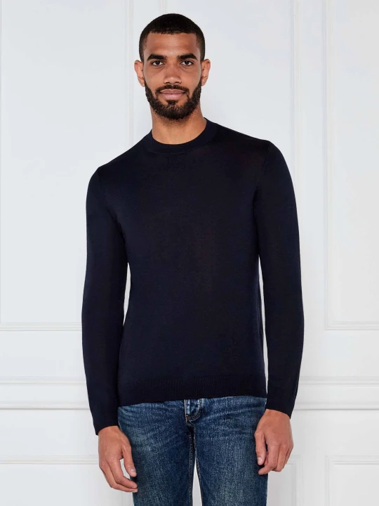 Zdjęcie produktu Emporio Armani Wełniany sweter | Slim Fit granatowy