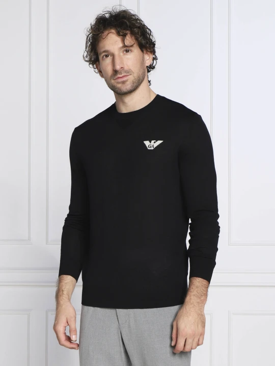Zdjęcie produktu Emporio Armani Wełniany sweter | Slim Fit grafitowy