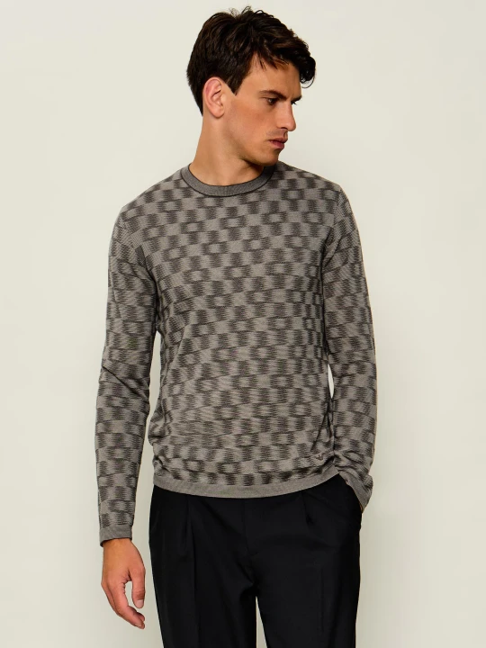 Zdjęcie produktu Emporio Armani Wełniany sweter | Slim Fit szary