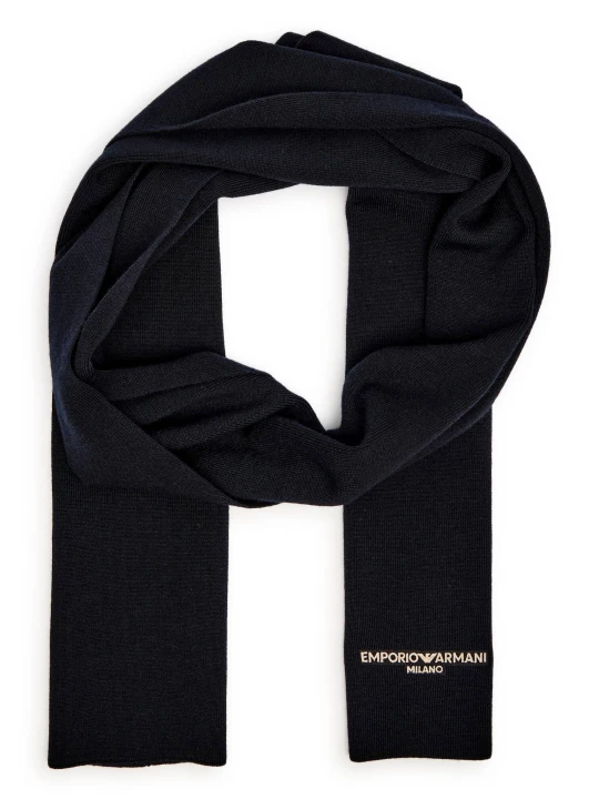 Zdjęcie produktu Emporio Armani Wełniany szal granatowy