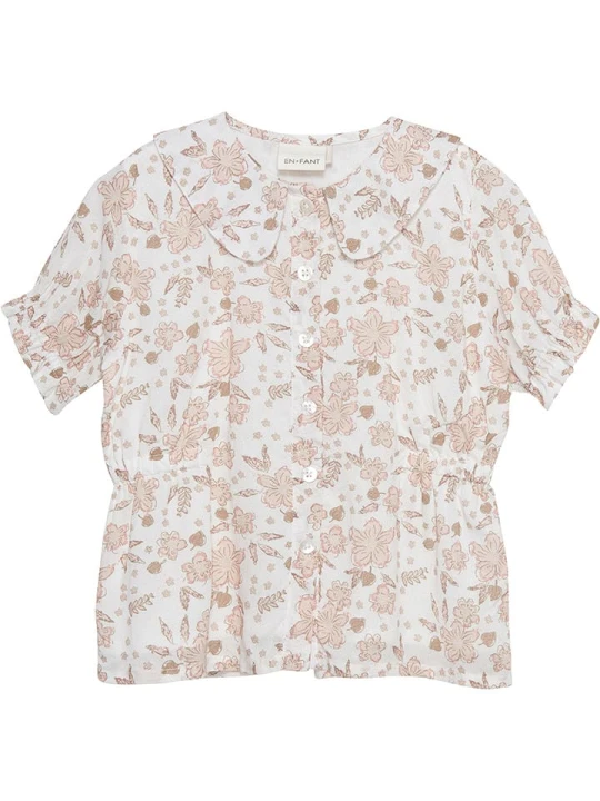 Zdjęcie produktu enfant Bluzka "Flower Woven" w kolorze biało-beżowym rozmiar: 134
