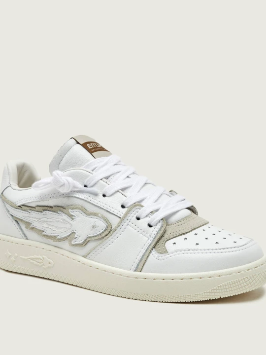 Zdjęcie produktu Enterprise Japan Skórzane sneakersy Egg Rocket 1 | zamsz biały