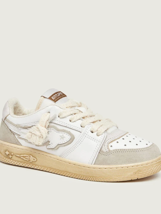 Zdjęcie produktu Enterprise Japan Skórzane sneakersy Egg Rocket 4 | zamsz ecru