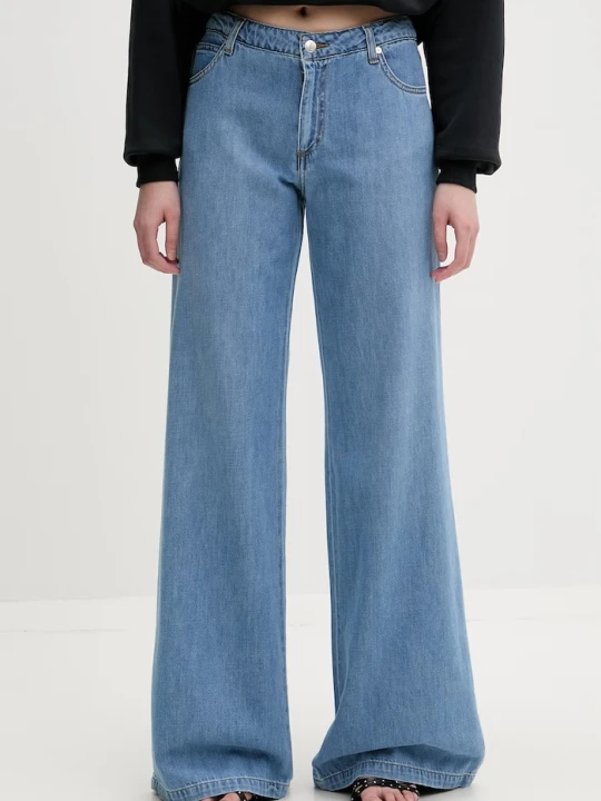 Zdjęcie produktu ERMANNO Firenze jeansy wide leg damskie niebieski