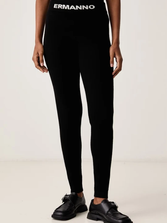 Zdjęcie produktu ERMANNO Firenze legginsy damskie z wełną czarny