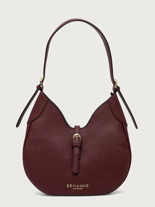 Zdjęcie produktu ERMANNO Firenze torebka hobo damska z imitacji skóry bordowy