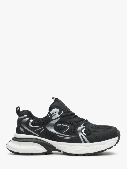 Zdjęcie produktu ES8: Czarne sneakersy damskie ze srebrnymi zdobieniami
