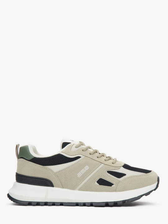Zdjęcie produktu ES8: Jasnobeżowe sneakersy damskie z tekstyliów i ekoskóry jasnobeżowy