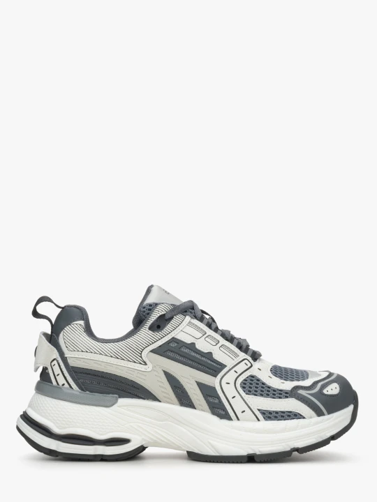 Zdjęcie produktu ES8: Szare sneakersy damskie z kombinowanych materiałów z przewiewną siateczką