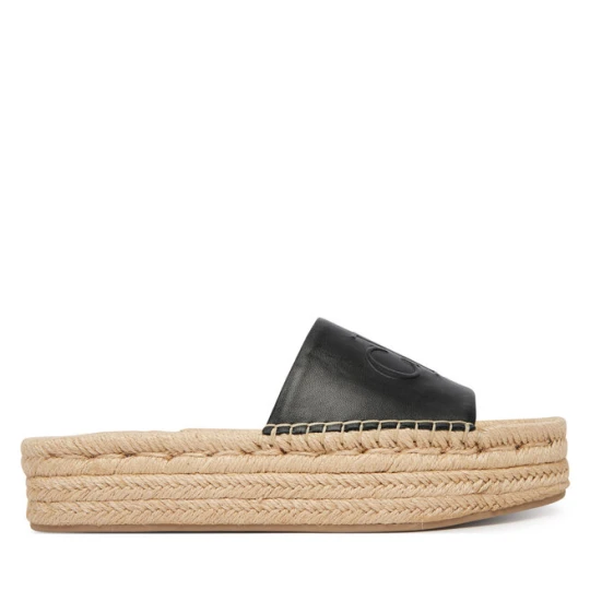 Zdjęcie produktu Espadryle Calvin Klein Flatf Espa Mule Lth Mg HW0HW03027 Czarny