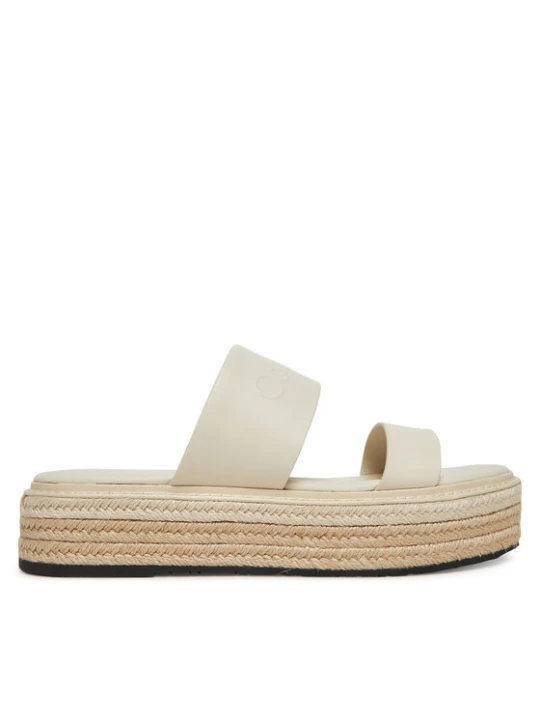 Zdjęcie produktu Espadryle Calvin Klein Flatform Wedge Slide - He HW0HW02374 Écru Kremowy