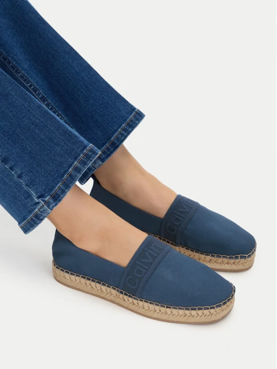 Zdjęcie produktu Espadryle Calvin Klein Oblique Espadrille Webbing HW0HW02934 Niebieski