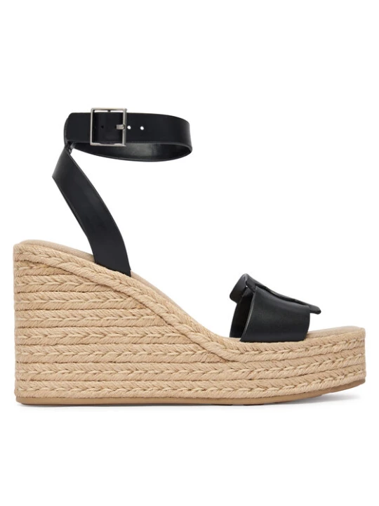 Zdjęcie produktu Espadryle Calvin Klein Wedge Espad 70 Embl Lth HW0HW02897 Czarny