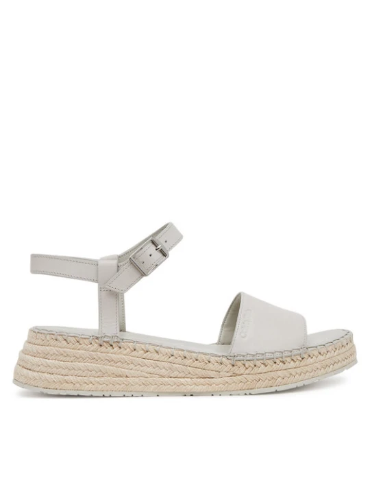 Zdjęcie produktu Espadryle Calvin Klein Wedge Rope Sandal Lth HW0HW02546 Biały