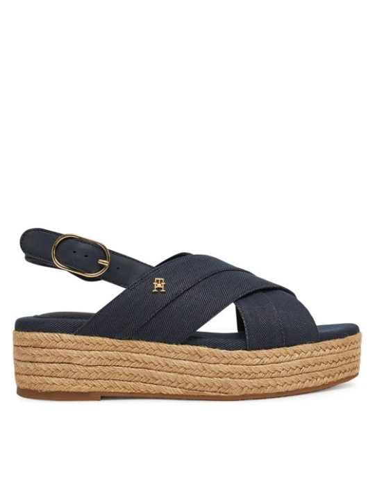 Zdjęcie produktu Espadryle Tommy Hilfiger Denim Espadrille Platform Sandal FW0FW08669 Granatowy