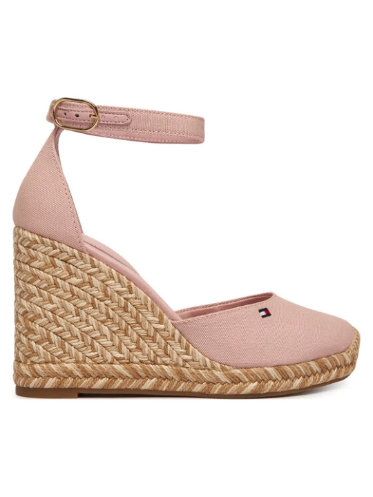 Zdjęcie produktu Espadryle Tommy Hilfiger Flag High Wedge Espad Closed Toe FW0FW09225 Różowy