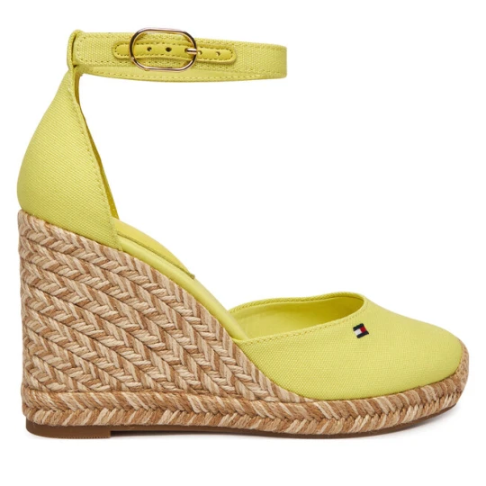 Zdjęcie produktu Espadryle Tommy Hilfiger Flag High Wedge Espad Closed Toe FW0FW09225 Żółty