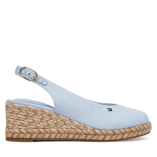 Zdjęcie produktu Espadryle Tommy Hilfiger Hemp Slingback Wedge Espadrilles FW0FW09472 Niebieski jasny