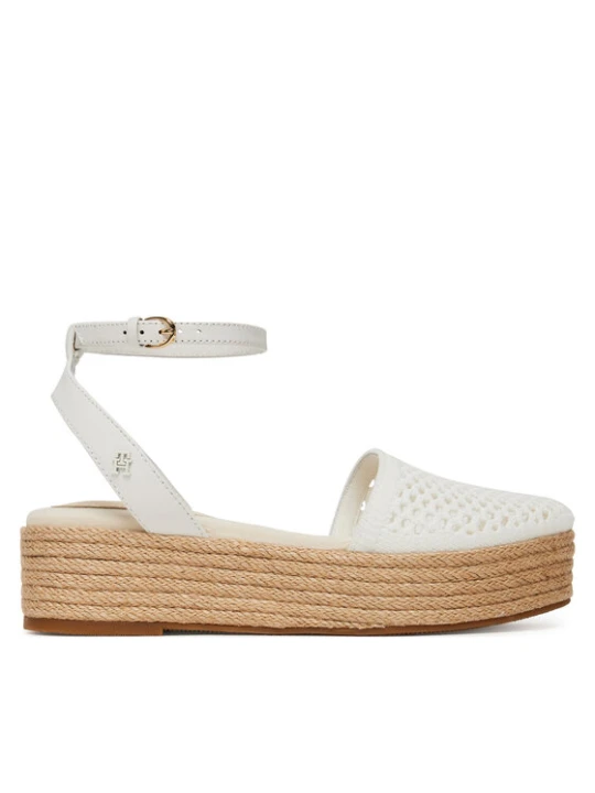 Zdjęcie produktu Espadryle Tommy Hilfiger Knit Mesh Espadrille Platform FW0FW08743 Biały