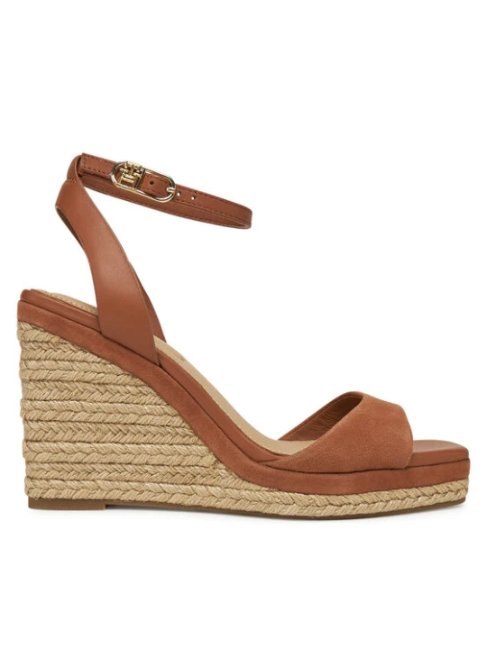 Zdjęcie produktu Espadryle Tommy Hilfiger Leather & Suede High Wedge Espad FW0FW08803 Brązowy