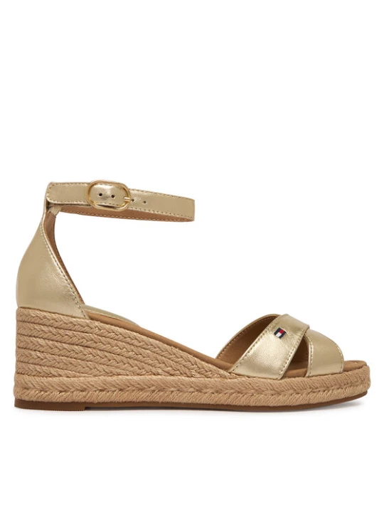 Zdjęcie produktu Espadryle Tommy Hilfiger Metalic Crossover Strap FW0FW09333 Złoty