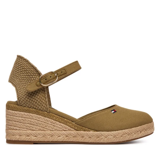 Zdjęcie produktu Espadryle Tommy Hilfiger Mid Wedge Espad Closed Toe FW0FW09233 Brązowy