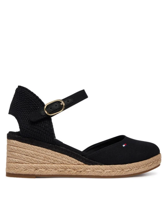 Zdjęcie produktu Espadryle Tommy Hilfiger Mid Wedge Espad Closed Toe FW0FW09233 Czarny