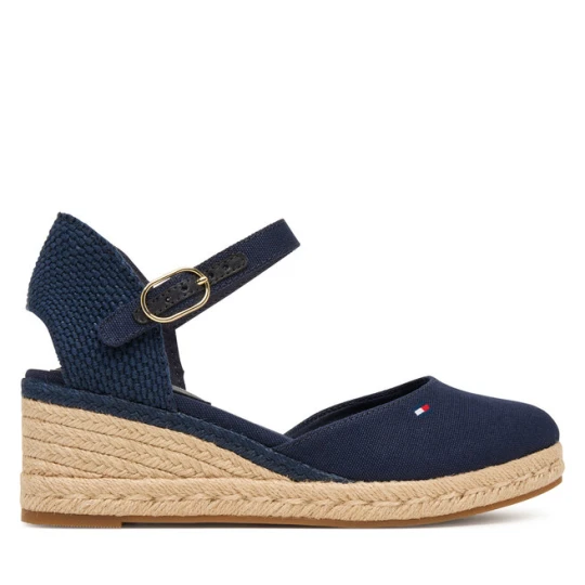 Zdjęcie produktu Espadryle Tommy Hilfiger Mid Wedge Espad Closed Toe FW0FW09233 Granatowy