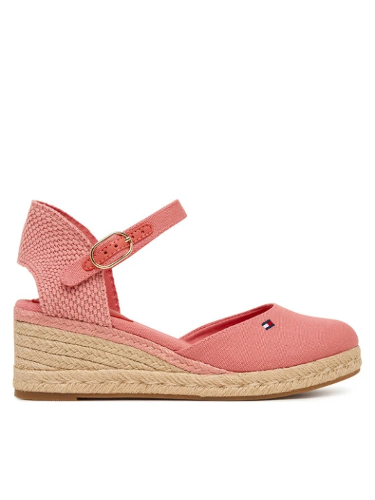 Zdjęcie produktu Espadryle Tommy Hilfiger Mid Wedge Espad Closed Toe FW0FW09233 Koralowy
