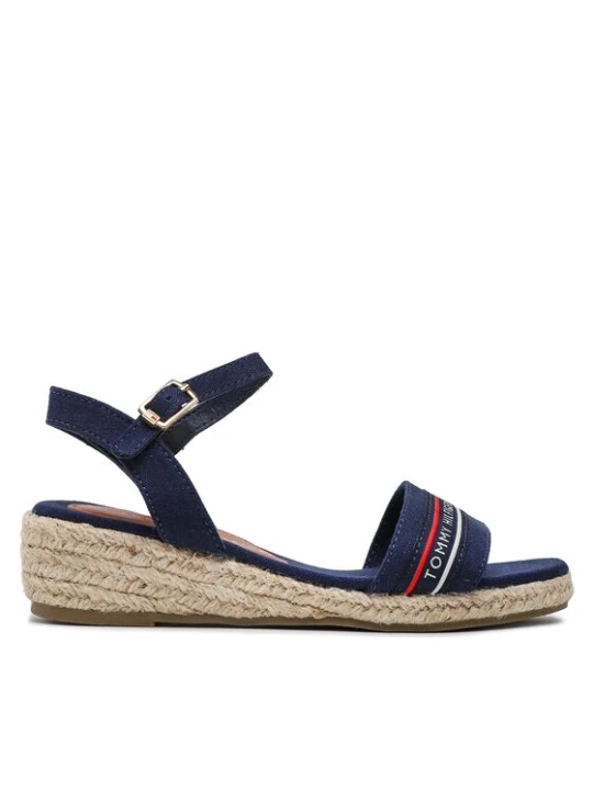 Zdjęcie produktu Espadryle Tommy Hilfiger Rope Wedge Sandal T3A7-32777-0048 M Granatowy