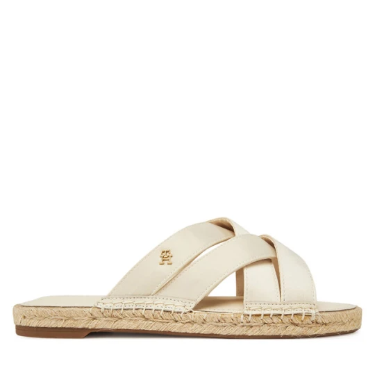 Zdjęcie produktu Espadryle Tommy Hilfiger Satin Espadrille Mule FW0FW08502 Beżowy