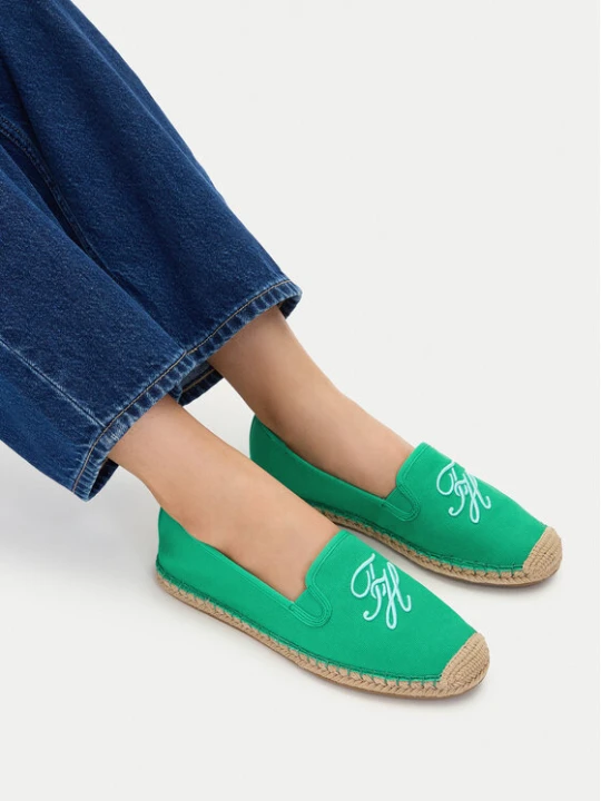 Zdjęcie produktu Espadryle Tommy Hilfiger Th Script Summer Espadrille FW0FW09240 Zielony
