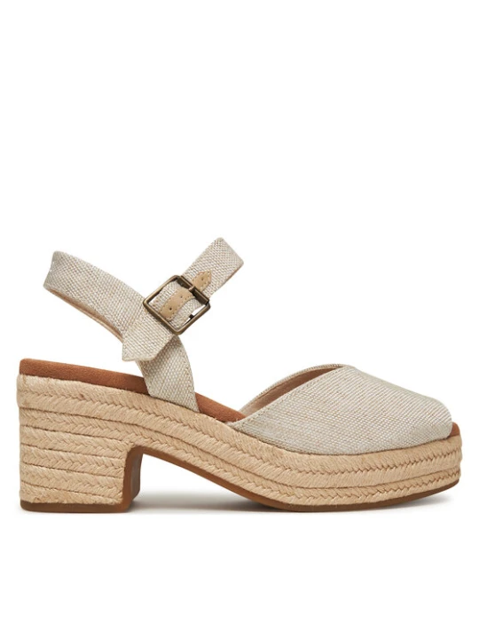 Zdjęcie produktu Espadryle Toms Isla Peep Toe 10021977 Écru Kremowy