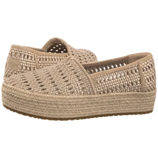 Zdjęcie produktu Espadryle Valencia Champagne Metallic Basket Weave 10021921 (TS52-a) Toms