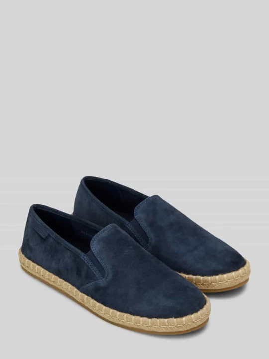 Zdjęcie produktu Espadryle z naturalnej skóry z naszywką z logo Marc O'Polo Granatowy