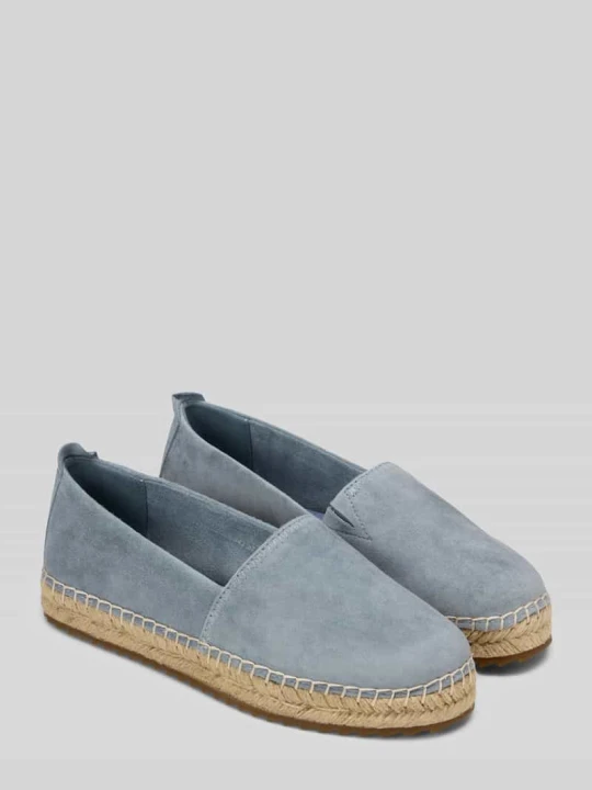 Zdjęcie produktu Espadryle ze skóry welurowej model 'GEM' Marc O'Polo Jasnoniebieski