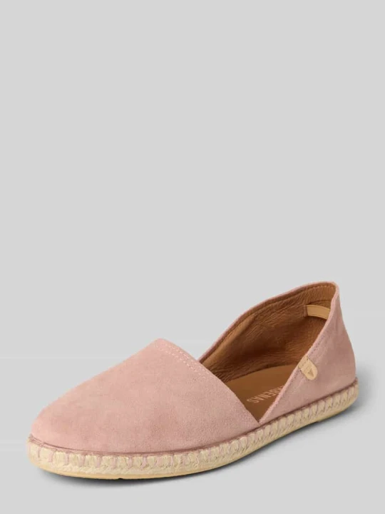 Zdjęcie produktu Espadryle ze skóry z naszywką z logo model 'CARMEN' Verbenas Jasnoróżowy