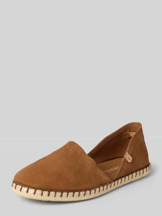 Zdjęcie produktu Espadryle ze skóry z naszywką z logo model 'CARMEN' Verbenas Camel