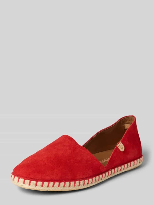 Zdjęcie produktu Espadryle ze skóry z naszywką z logo model 'CARMEN' Verbenas Czerwony