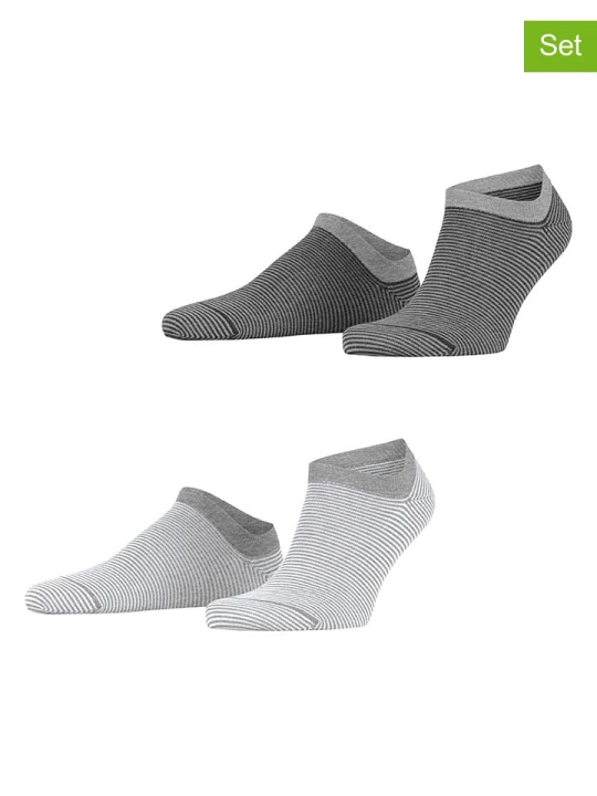 Zdjęcie produktu ESPRIT Skarpety (2 pary) "Allover Stripe" w kolorze szarym rozmiar: 43-46
