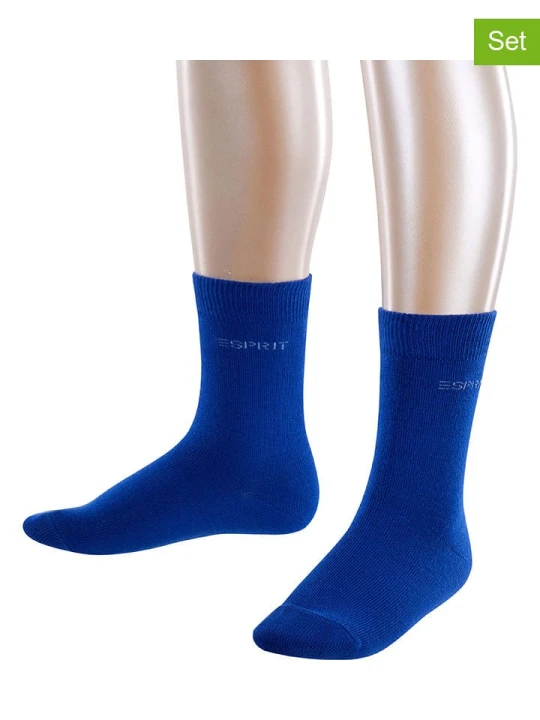 Zdjęcie produktu ESPRIT Skarpety (2 pary) "Foot Logo" w kolorze niebieskim rozmiar: 27-30