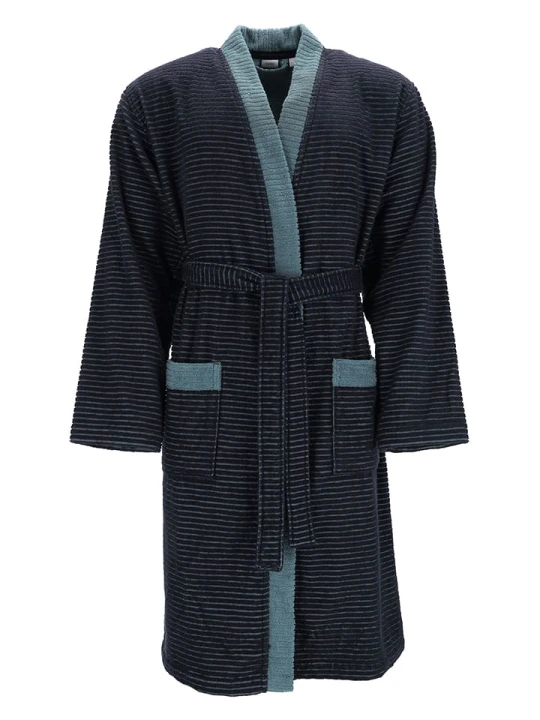 Zdjęcie produktu ESPRIT Szlafrok "Double Stripe" w kolorze granatowym rozmiar: 44 / 46
