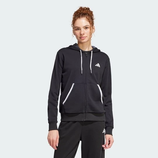 Zdjęcie produktu Essentials Color Pop French Terry Full-Zip Hoodie Adidas czarny