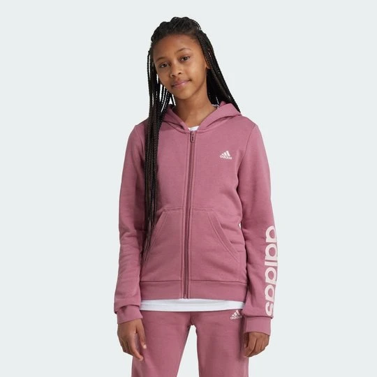 Zdjęcie produktu Essentials Linear Logo Full-Zip Hoodie Adidas różowy