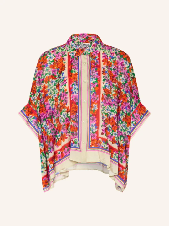 Zdjęcie produktu Essentiel Antwerp Bluzka Oversize Jirt Z Jedwabiu Z Rękawami 3/4 orange