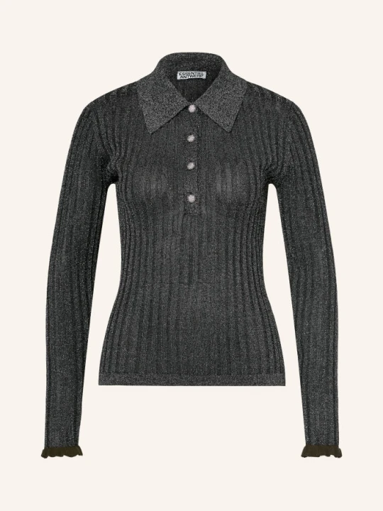 Zdjęcie produktu Essentiel Antwerp Koszulka Polo Z Dzianiny Karan Z Przędzą Gitzer grau