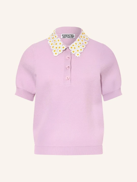 Zdjęcie produktu Essentiel Antwerp Koszulka Polo Z Pikowanego Materiału Jember lila purpurowy