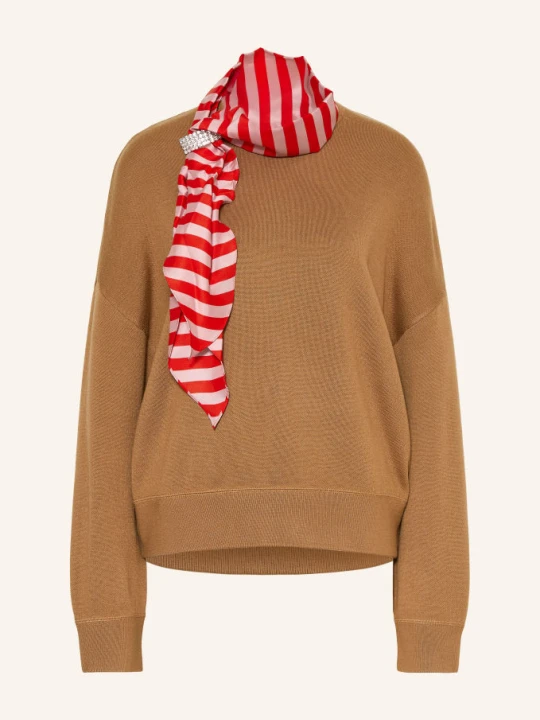 Zdjęcie produktu Essentiel Antwerp Sweter Kurtis Z Kamieniami Ozdobnymi braun brązowy