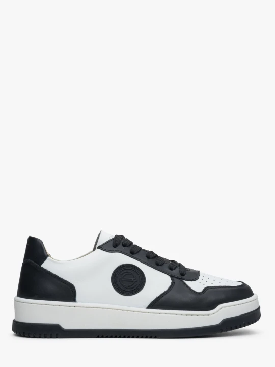 Zdjęcie produktu Estro: Biało-czarne sneakersy damskie ze skóry naturalnej