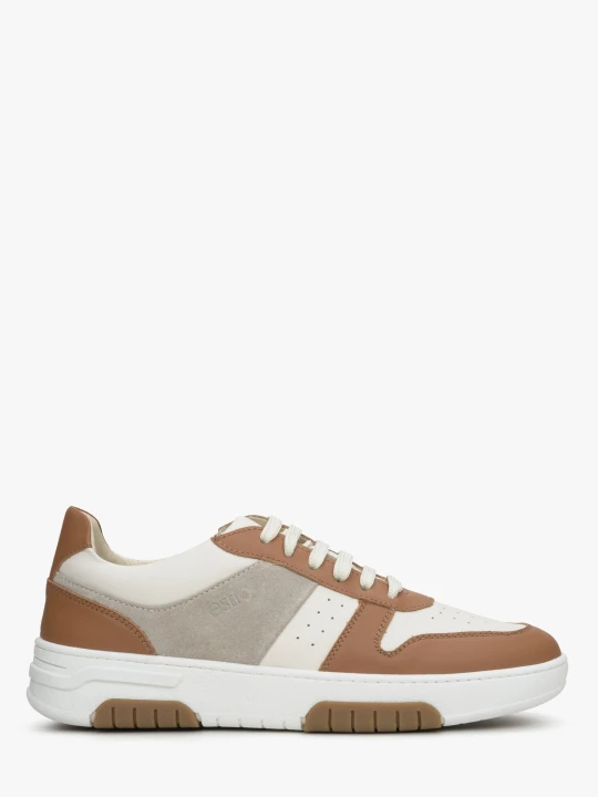 Zdjęcie produktu Estro: Brązowo-białe sneakersy damskie z włoskiej skóry naturalnej